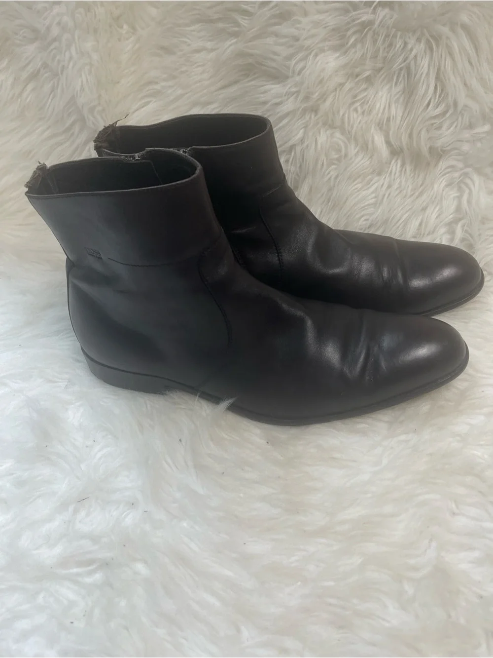 Hugo Boss Men's  Leather Dark Brown Chelsea Ankle Boots SZ8.5